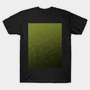 Army green gradient geometric mesh pattern triangles ombre T-Shirt